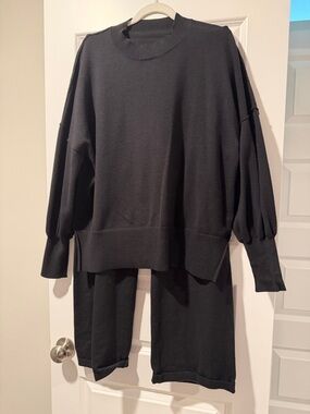 Amazon Black Two-Piece Matching Sweater Set